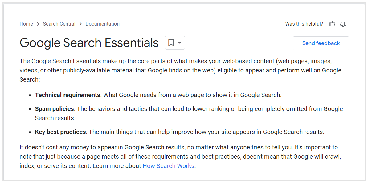 Google Webmaster Guidelines